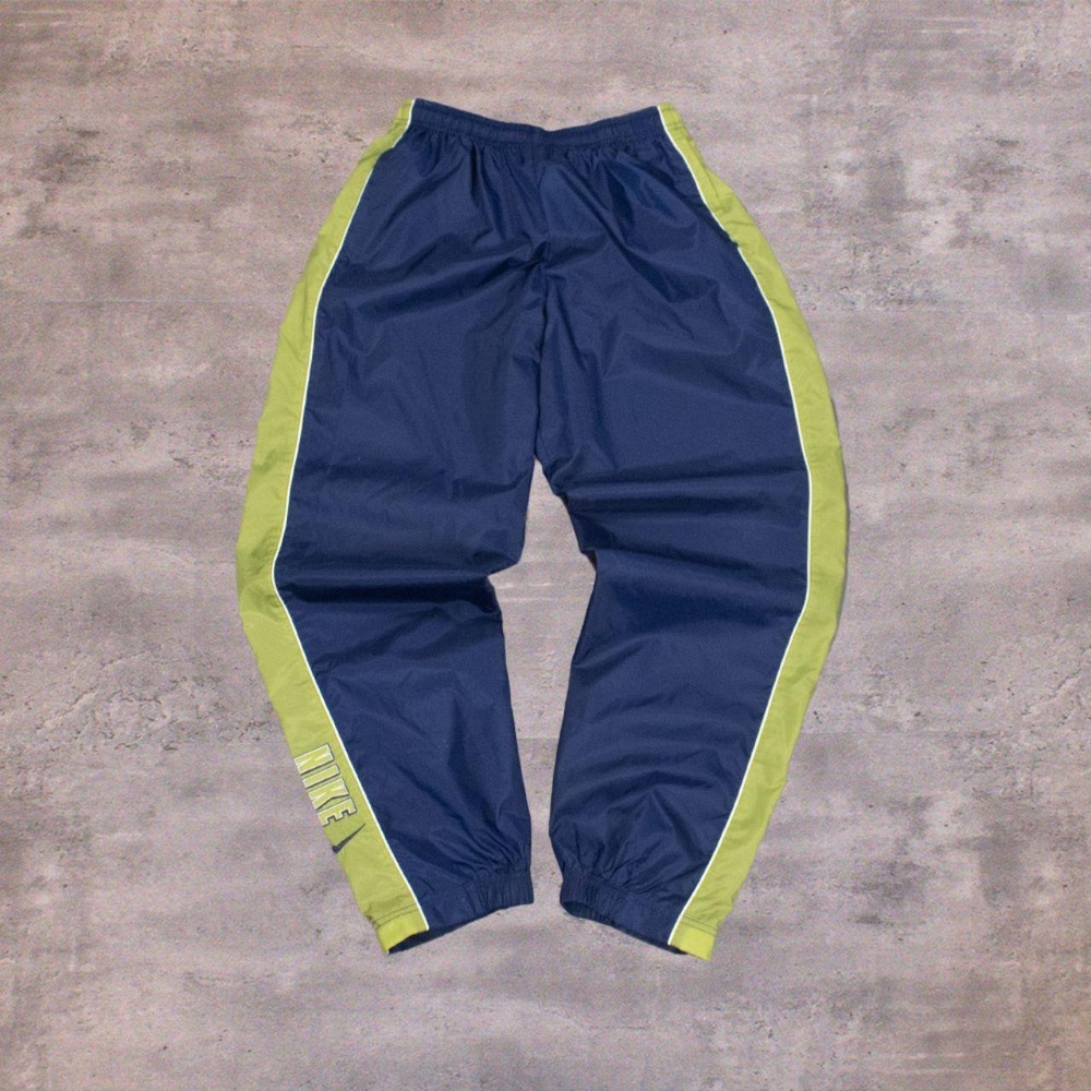 Vintage 90's Nike White Tag Navy Stripped Baggy Relax Fit Cuffed Pant's
